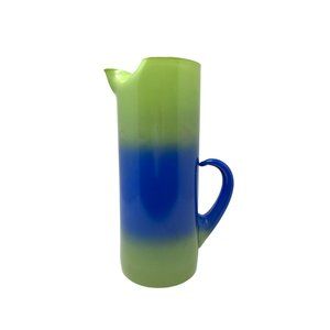 Blendo Bermuda Twist Pitcher | Mid Century West Virginia Barware Blue Green 60s